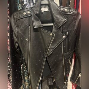 IRO Black Studded Leather Jacket